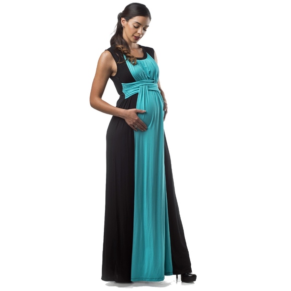HUGE MOVING SALE!!! Stella Maternity Petite Maxi Dress - Color Block NWT! - Picture 3 of 6